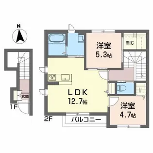 ソワサントゥディザン A【2階】の間取り