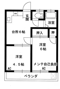 ハイツ中神【1階】の間取り