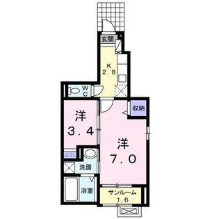 プロムナード 北四ツ居【1階】の間取り