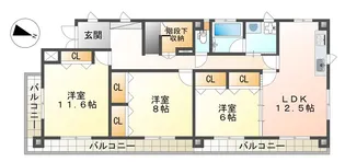グランシャリオ【6階】の間取り