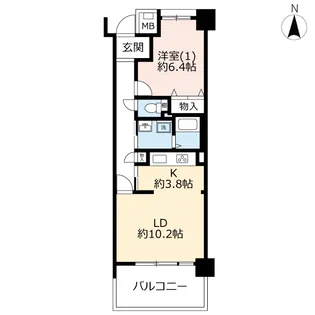 URシティコート下連雀【5階】の間取り