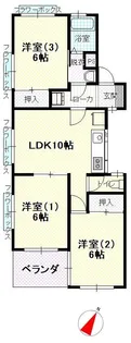 関マンション【1階】の間取り