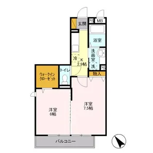 ヘリオス吉川美南 クロノス【2階】の間取り