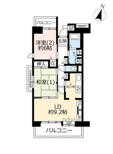 URプロムナード矢部【4階】の間取り