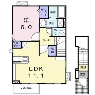 カーサK A【2階】の間取り