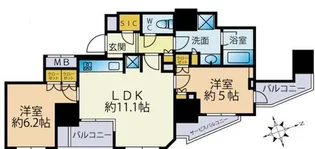 プレミスト三鷹【11階】の間取り