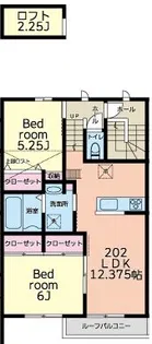 ヴォワ・ラクテ【2階】の間取り