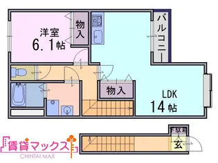 奈良県橿原市東坊城町【アパート】の間取り