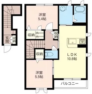 シャーメゾン南成瀬【2階】の間取り