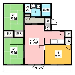 西形マンション【3階】の間取り