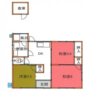 岡山県岡山市北区楢津【一戸建】の間取り