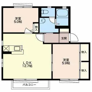 ハイムマグノリア B【1階】の間取り