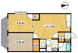 中央北ハイツ【3階】の間取り