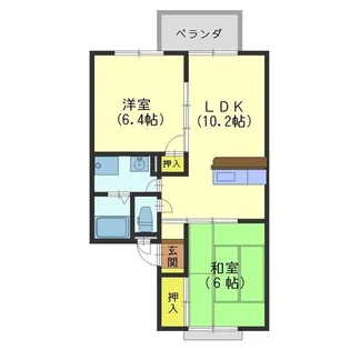 八尾コーポ【2階】の間取り