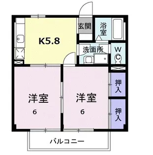 ラフィーネ生駒 (西松ヶ丘)【2階】の間取り