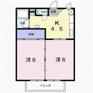 コーポサンライズ【2階】の間取り