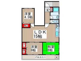 シャト-カネヨ江原【1階】の間取り