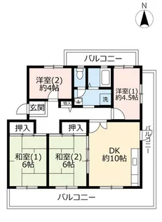 UR高の原駅東第2【3階】の間取り