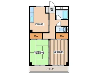 第3コ-ポ手代木【2階】の間取り