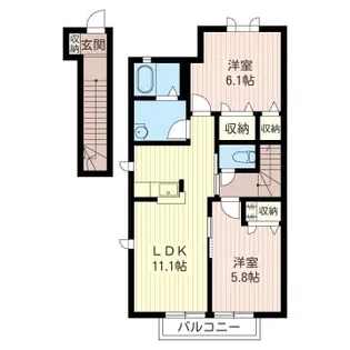 ベルエキップB【2階】の間取り