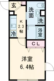 ALTO緑が丘【1階】の間取り