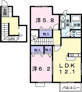 群馬県高崎市剣崎町【アパート】の間取り