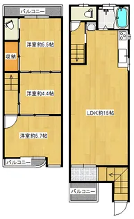 大阪府大阪市生野区巽北2【一戸建】の間取り