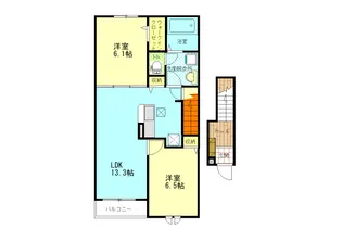 カーサ・アティラン B【2階】の間取り