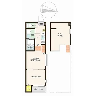 ラシュレ山手町【1階】の間取り