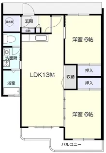 2LDKの間取り画像