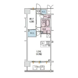 大阪府大阪市北区大淀中5【マンション】の間取り