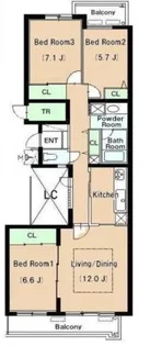 リュゼ経堂【1階】の間取り