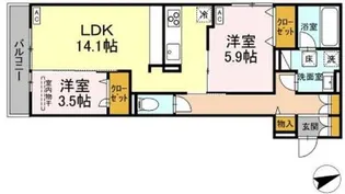 D-residence東手城【1階】の間取り