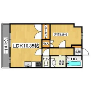 美晴マンションC棟【2階】の間取り