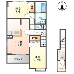 アンプティシャン【2階】の間取り