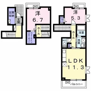 プライム・ガーデンI【2階】の間取り