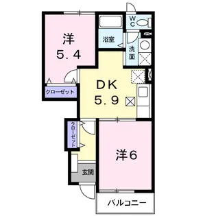 茨城県那珂市菅谷【アパート】の間取り