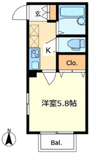 東京都国立市中2【アパート】の間取り