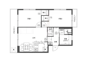 下丸子ハイコーポ【5階】の間取り