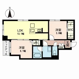シャーメゾン祠西洞院二条【1階】の間取り