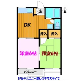 タウニィ宮田A【2階】の間取り