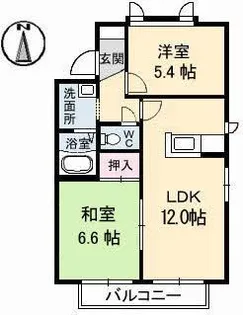 グリーンコーポN A棟【1階】の間取り