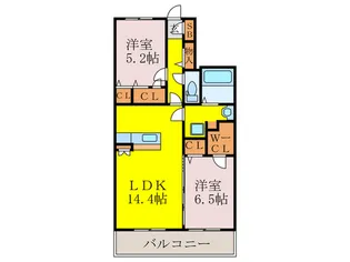 フェリオ イーストI【2階】の間取り