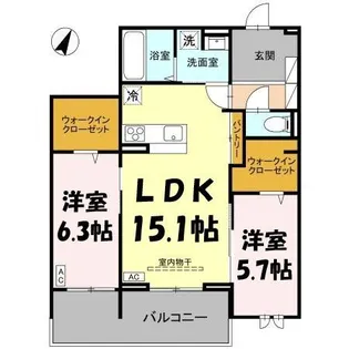 埼玉県さいたま市緑区大字大門【アパート】の間取り
