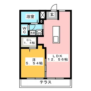 コーポ西松山【1階】の間取り