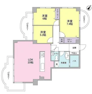 ブロンズストーン宇田川【1階】の間取り