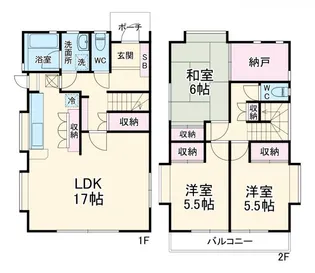 神奈川県藤沢市亀井野【一戸建】の間取り
