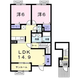 サンパティークKII【2階】の間取り
