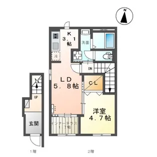 シルキーII【2階】の間取り