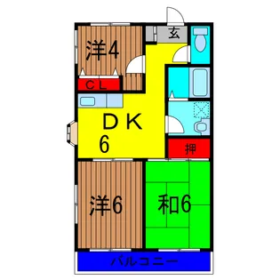 ラポールお花茶屋【4階】の間取り